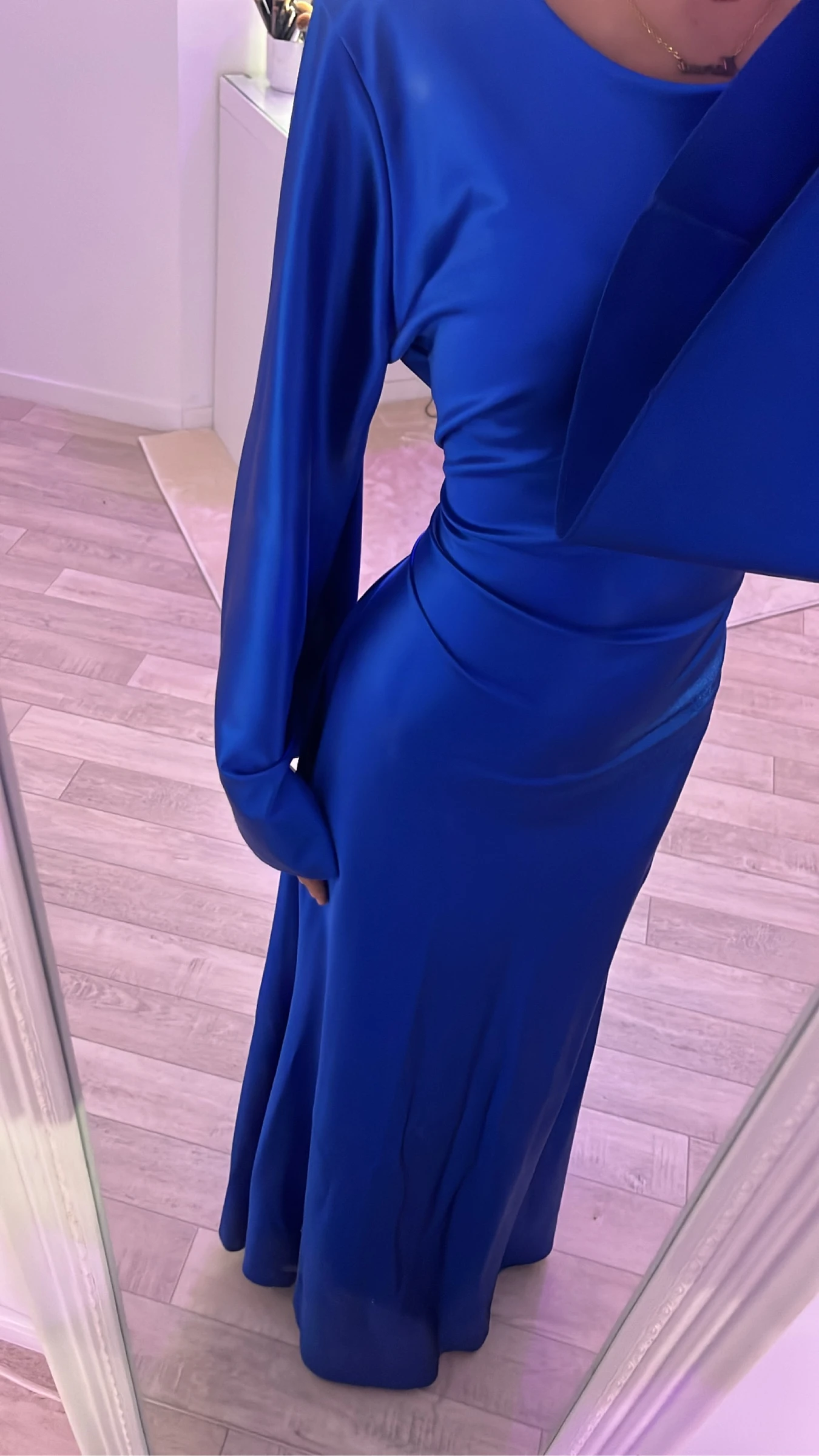 Robe cintré bleu métallique  – photo 4